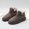 Fashionable Short Tube Snow Boots Women 'S  New Leather Wool Short Boots In Winter With Plush Warm Women 'S Cotton Shoes