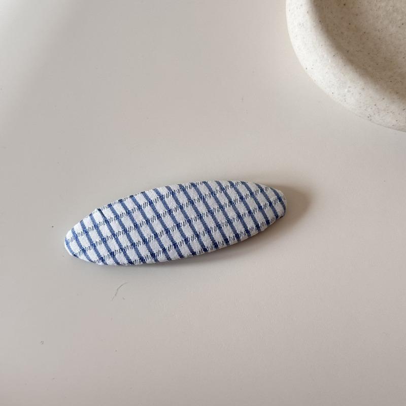

Blue Checkered Hairpin, Sweet and Niche Side-swept Bangs Clip, Spring/summer Bb Clip, Frizzy Hair Accessory for Women Ellipse - Small Grid
