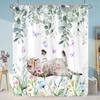 Beautiful Plant Flower Shower Curtain Eucalyptus Leaf Cherry Blossom Scenery Cat Butterfly Polyester Bath Curtain Bathroom Decor