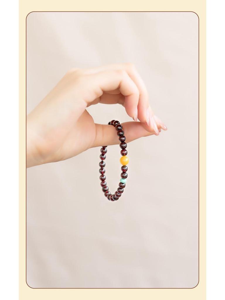 Women's Natural Garnet & Jade Bracelet - Wine Red Crystal Gemstone Beaded Jewelry Gift