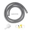 Lightweight 2 Meter Extension Hose with Clip set Washing Machine Drain Extension
