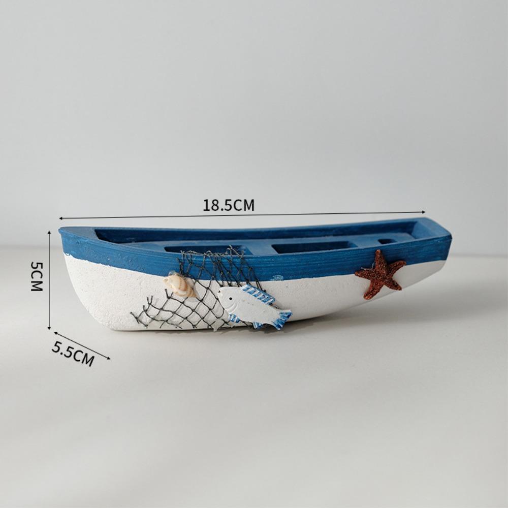

Model Crafts Wooden Boat Ornaments Simulation Mediterranean Styles Ship Statue Marine Style Chic Boat Figurine Toy