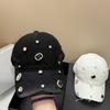 Torn Effect Rhinestone Baseball Cap Cotton Hip Hop Cap Luxury Hole Washed Hat  Outdoor Sports