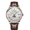 Brand Men's Luminous Calendar Leather Watch - Sleek, High-End, Non-Mechanical Wristwatch