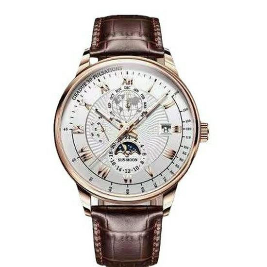 Brand Men's Luminous Calendar Leather Watch - Sleek, High-End, Non-Mechanical Wristwatch