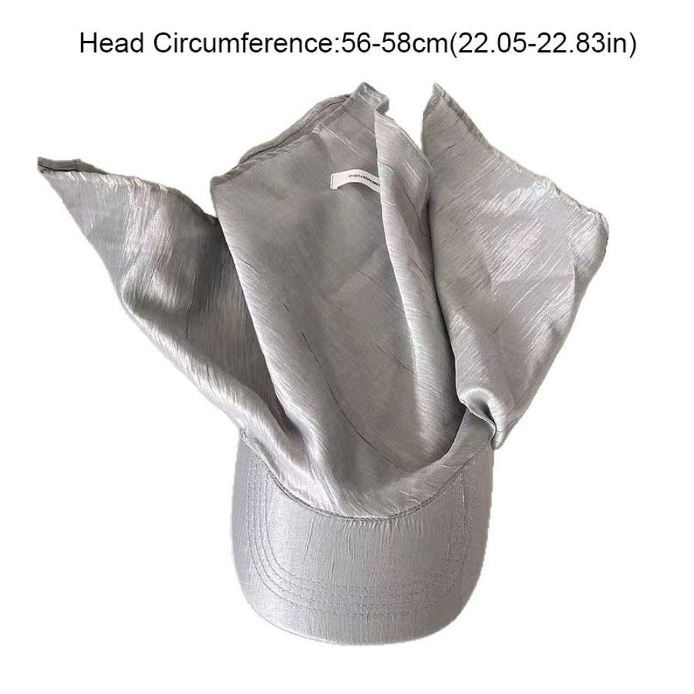 Versatile Satin Headscarf Baseball Cap Y2K Hip Hop Sunscreen Beach Hat Korean Style Silver Peaked Cap Men