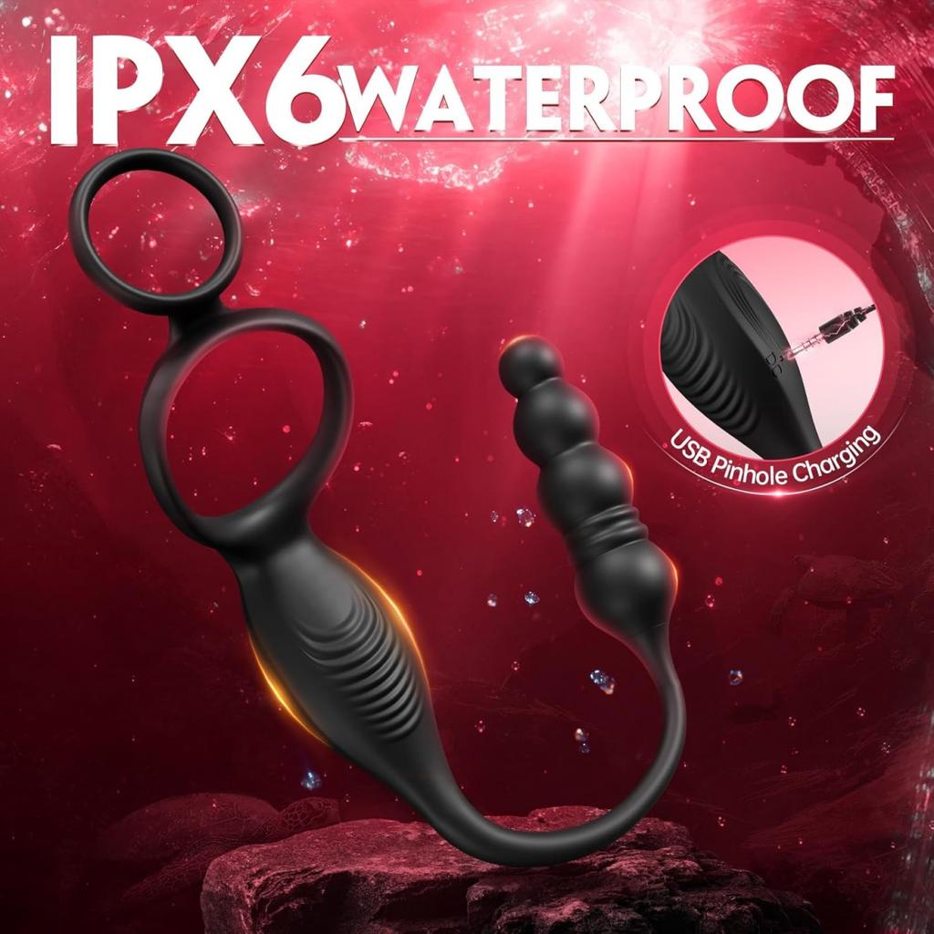 Prostate Massager Vibrating Cock Ring Anal Plug Vibrator Adult Toy Anal Sex Toys Vibrating Butt Plug App Remote Control 10 Vibrating Thrusting Modes