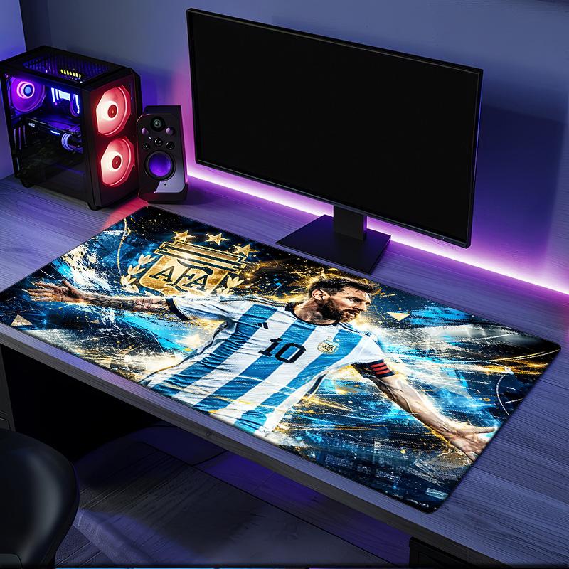 Argentina Football Star Messi Mouse Pad, Rubber Base, Esports Desk Mat, Mouse Pad for Gamers and Office Use, Gaming Desk , Easy To Clean Mat