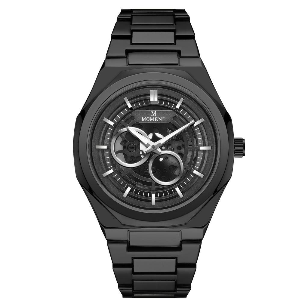 Skeleton Men's Watch Non-mechanical Watch Fashion Business Steel Belt Men's Watch