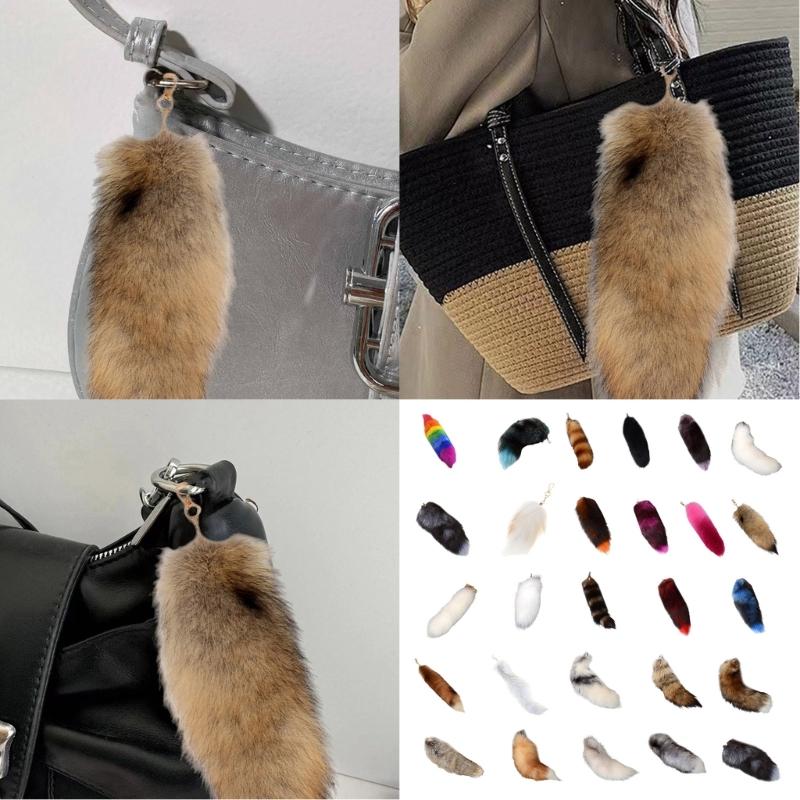 Futrzany Plecak Wiszące Dekoracje Ogon Lisa Breloczek Cosplay Futra Zabawka Urok Wisiorek