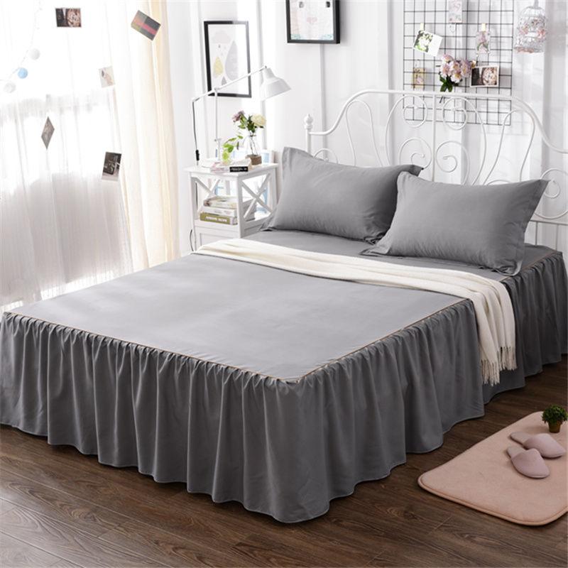 3PCS Bed Skirt Flower Printed Fitted Sheet Cover Home Graceful Bedspread Bed Linens Bedroom Decor Mattress Cover Pillowcase