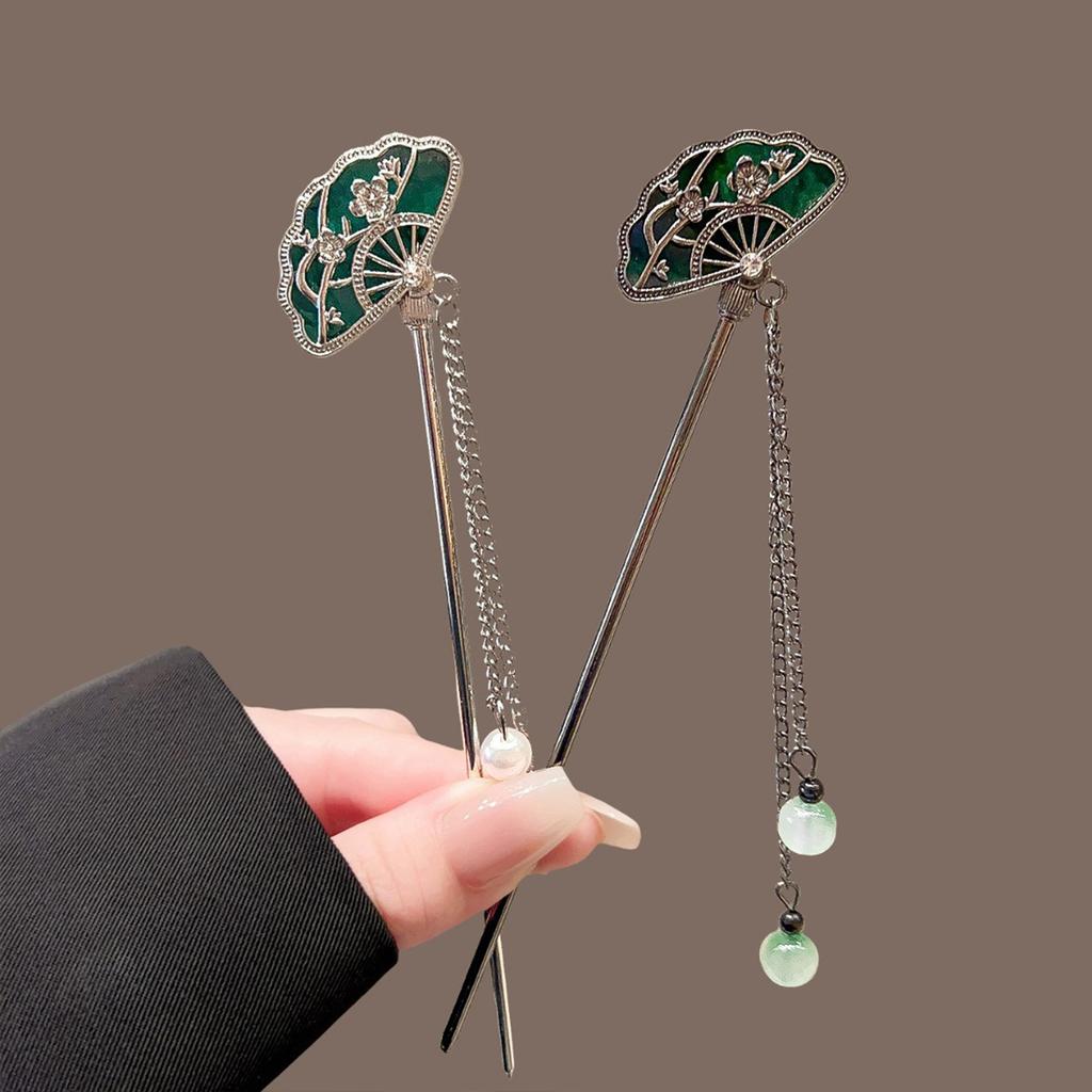 Plum Hairpin Vintage Style Hair Stick with Tassel Dangle Hanfu Hair Accessory for Cheongsam Chinese Hairpin for Women