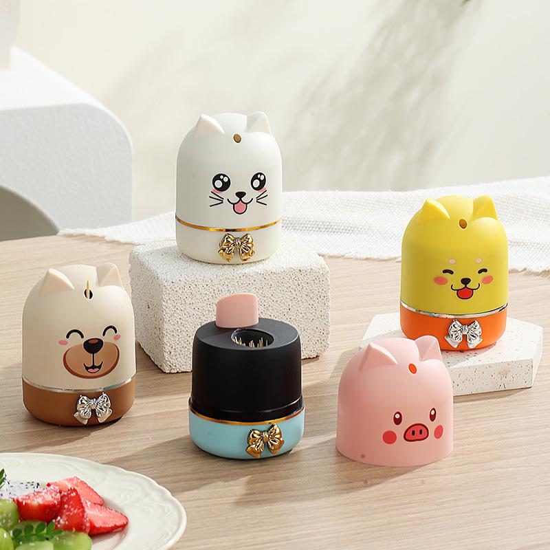 Tierfamilie Cartoon Zahnstocherhalter - Kreativer automatischer Pop-Up für den Esstisch