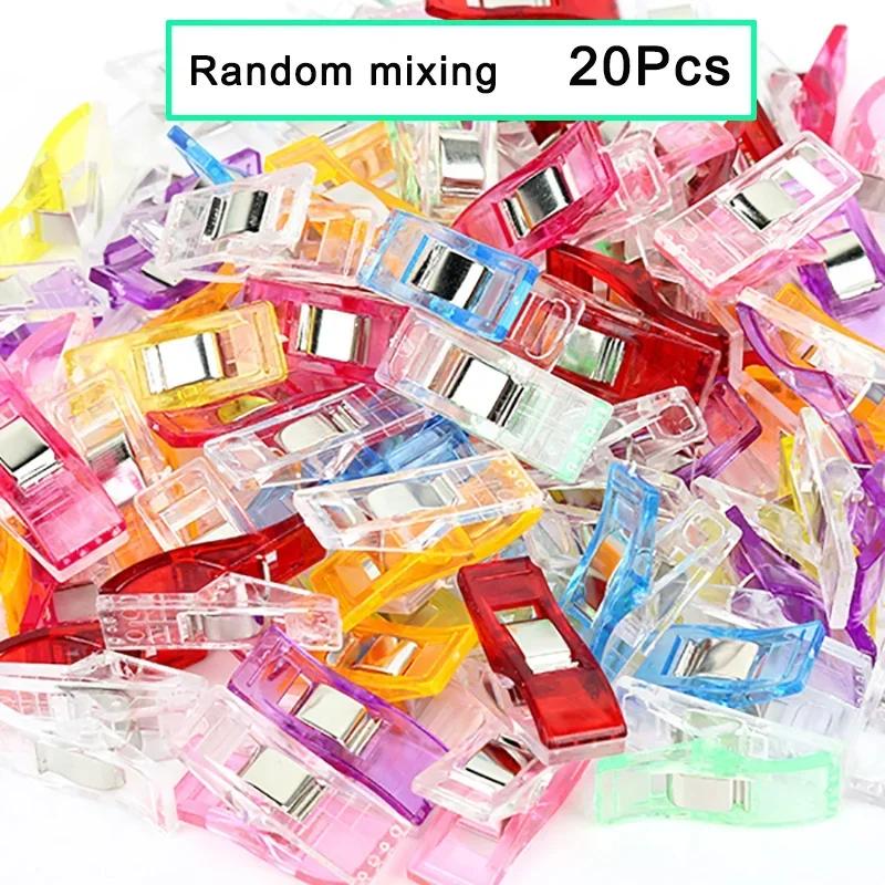 20/50Pcs Multipurpose Sewing Clips Colorful Binding Clips Plastic Craft Quilting Clips Sewing Craft Clamps for Sewing Binding