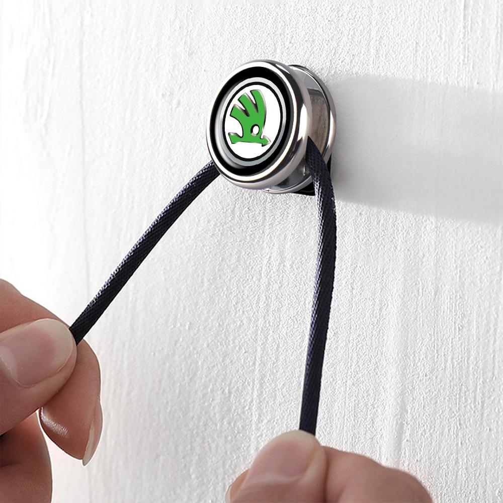 1/2pcs Car Hooks USB Cable Headphone Key Storage Hook Accessorie For Skoda Octavia 2 3 Kodiaq Fabia Karoq Superb A5 Scala Rapid