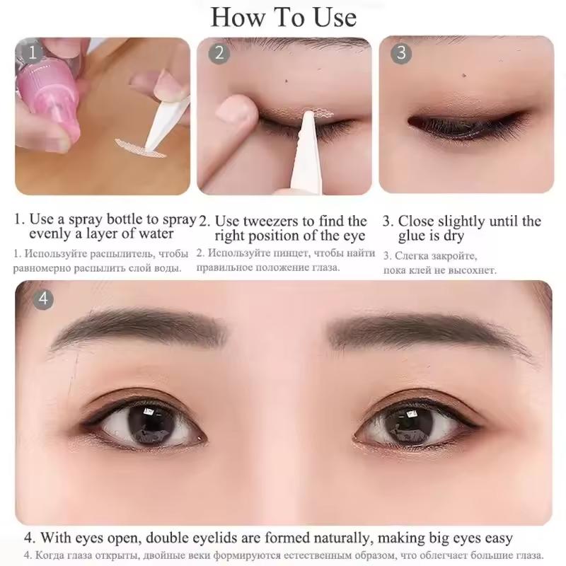 240Pcs Double Fold Eyelid Tape Sticker Lace Nature Clear Beige Stripe Self-adhesive Natural Eye Makeup Make Up With Tool New