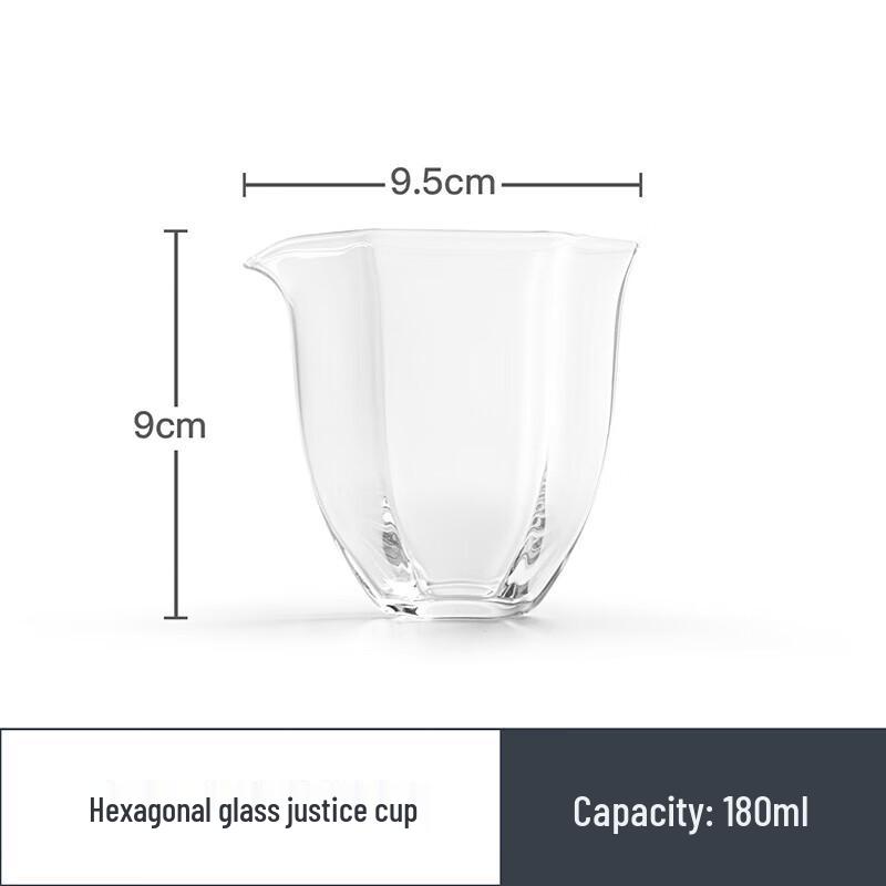 Hexagonal Heat-Resistant Glass Gongfu Tea Fairness Cup