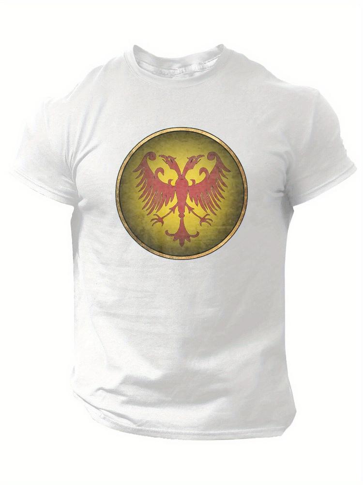 

Serbia Vibrant Blue Eagle design100 cotton summer Oneck short sleeve casual printed mens Tshirt S