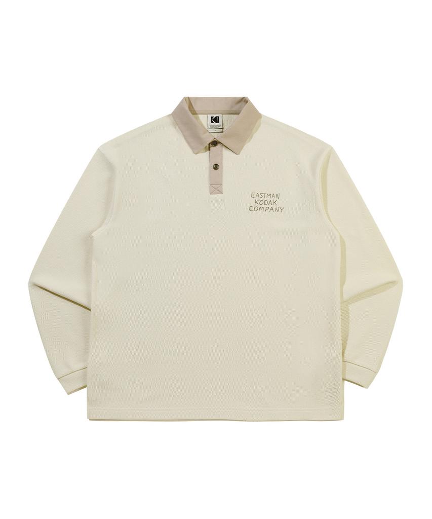 KODAK Heritage Waffle Collar T-Shirt Ivory