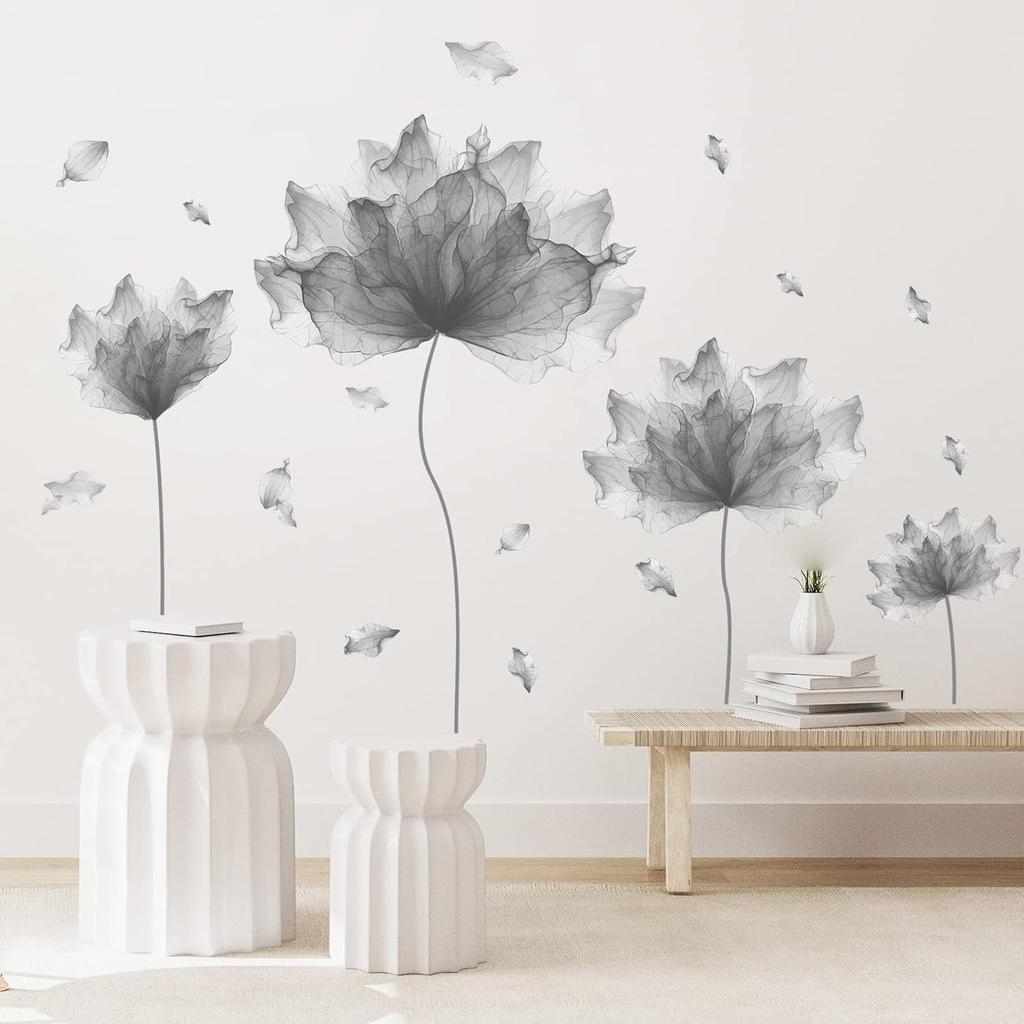 39.3'' x 32.6'' Huge Flower Petal Wall Decals Living Room Floral Wall Stickers Removable Peel and Stick Waterproof Wall Art Decor Stickers for
