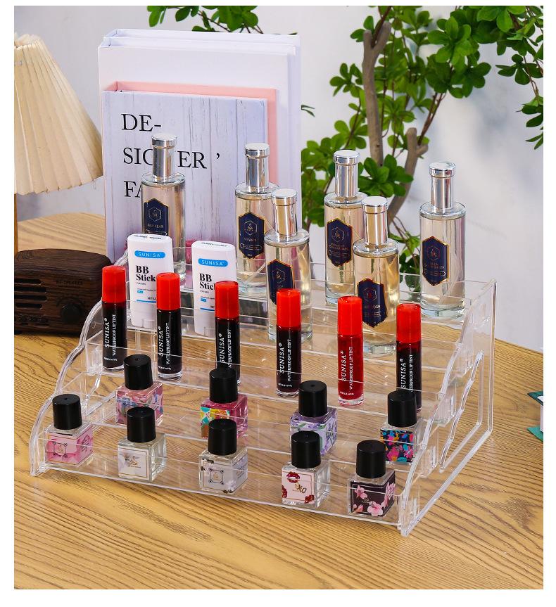 Acrylic 4 Tier Display Organizer Clear Stand for Perfume Makeup Desserts and Stable with Unique Multi Layer Design