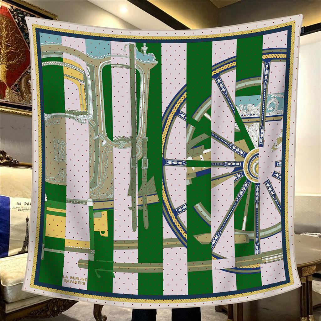 Sciarpa Quadrata da Donna in Finta Seta e Lana 110X110M Elegante Chic Lusso Regalo di Natale Compleanno Festa Ufficio Wrap Quotidiano