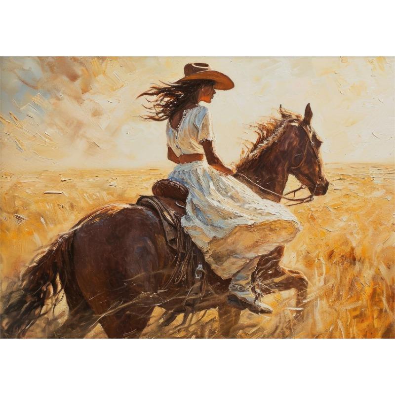 Western Cowboy Vintage Rustic Still Life Cowgirl Horse Posters and Prints Canvas Printing Wall Art Picture for Living Room Decor