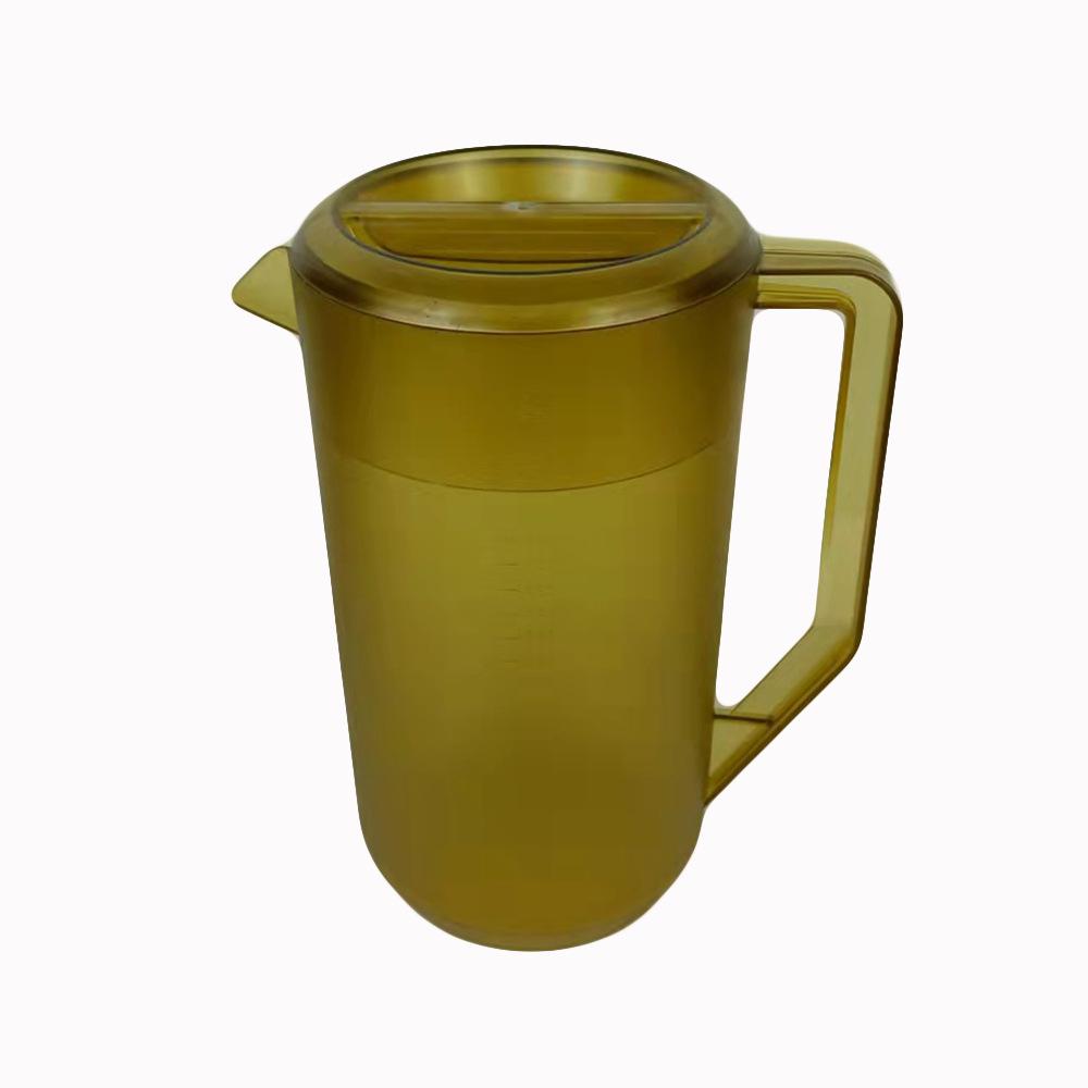

Large Plastic Cold Water Kettle with Measuring Cup Lid and Scale 2400 ml янтарь
