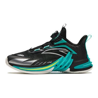 Kids Comfortable Shock Absorbing Wear Resistant Mid Top Basketball Shoes Kids Basketball Shoes Black Green 312411111-4