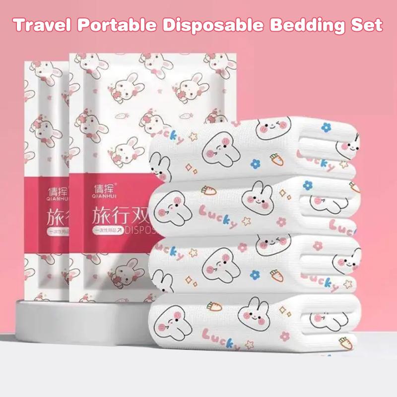 New Disposable 3/4-piece Bedding Set, Extra Thick Disposable Sheets, Duvet Covers, And Pillowcases For Hotels And Travel.