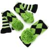 3Pcs Polyester Wool Knitting   Putter Head Cover Wooden   Headcovers Accessory