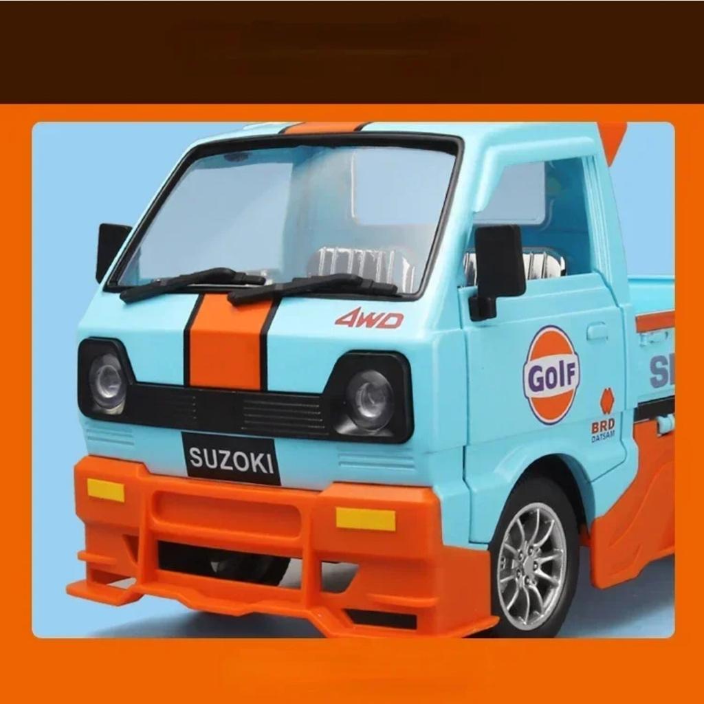 1/24 SUZOKI Gulf Truck Legierung Auto Diecasts & Spielzeugfahrzeuge Automodell Ton und Licht Rückzugauto Spielzeug für Kinder Geschenke