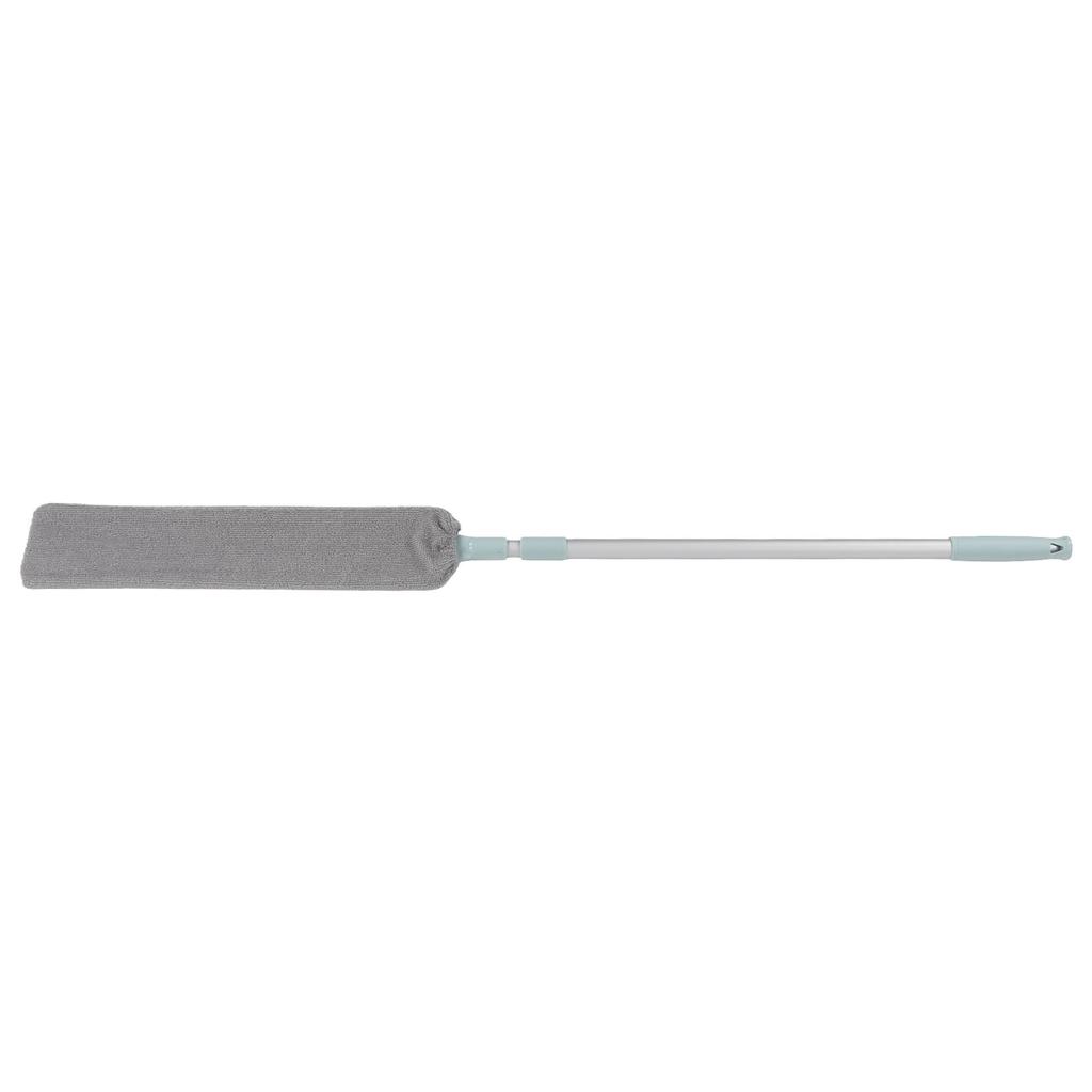 Dust Brush Aluminum Rod Long Handle 55in Extendable Elastic Opening Washable Long Flat Outline Microfiber Hand Duster