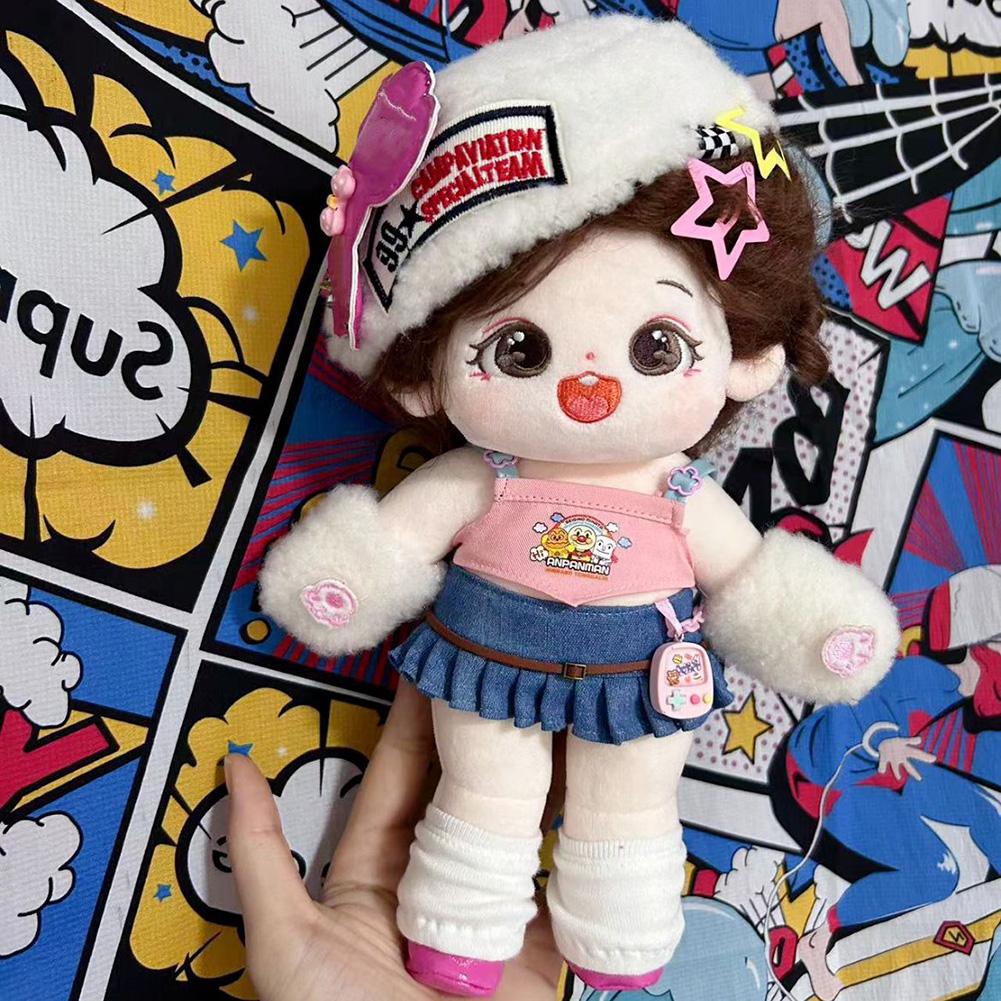 20CM Cotton Doll Rompers Cartoon Plush Doll Replacement Outfit Playing House Accessories Mini Clothes