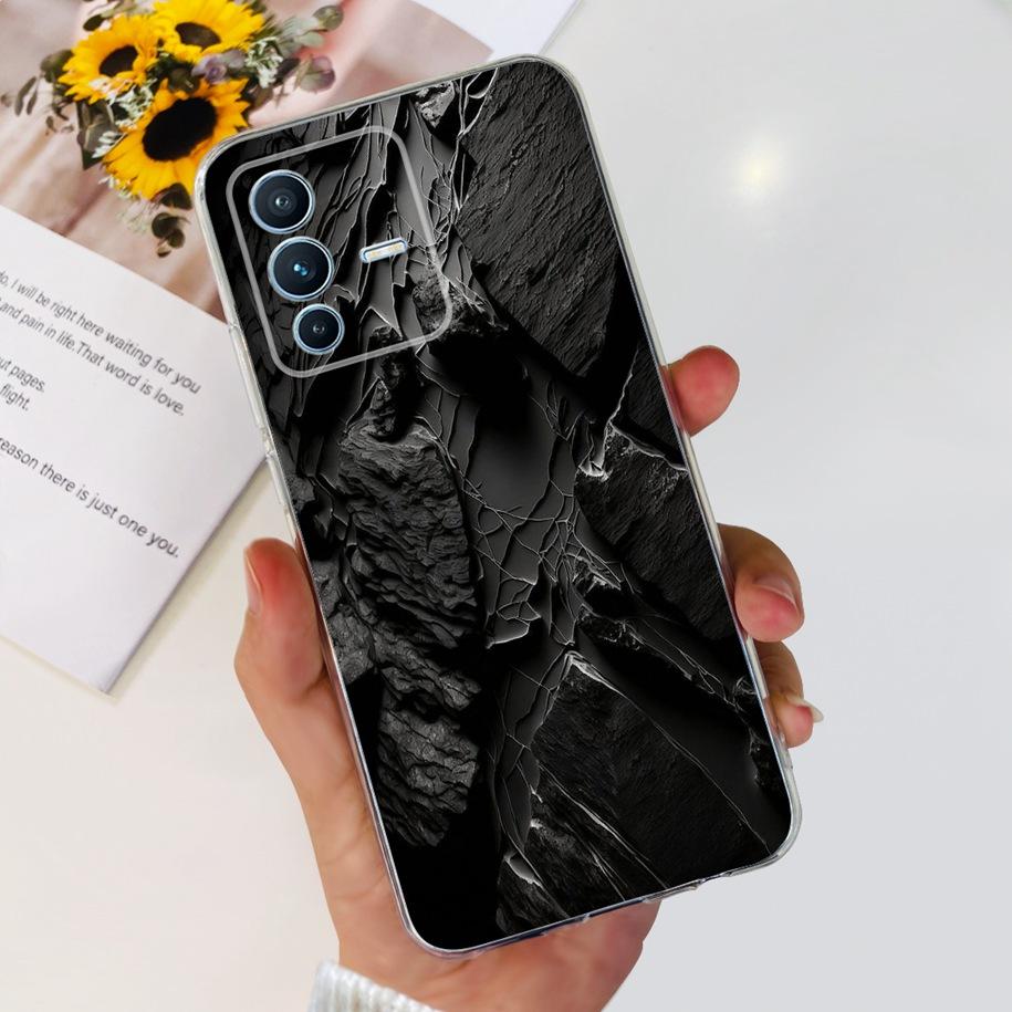For Vivo V23 Pro V2132 Case For Vivo V23 5G V2130 V2303 Cover Fashion Flower Clear Silicone Phone Case For Vivo V23e V 23 Bumper