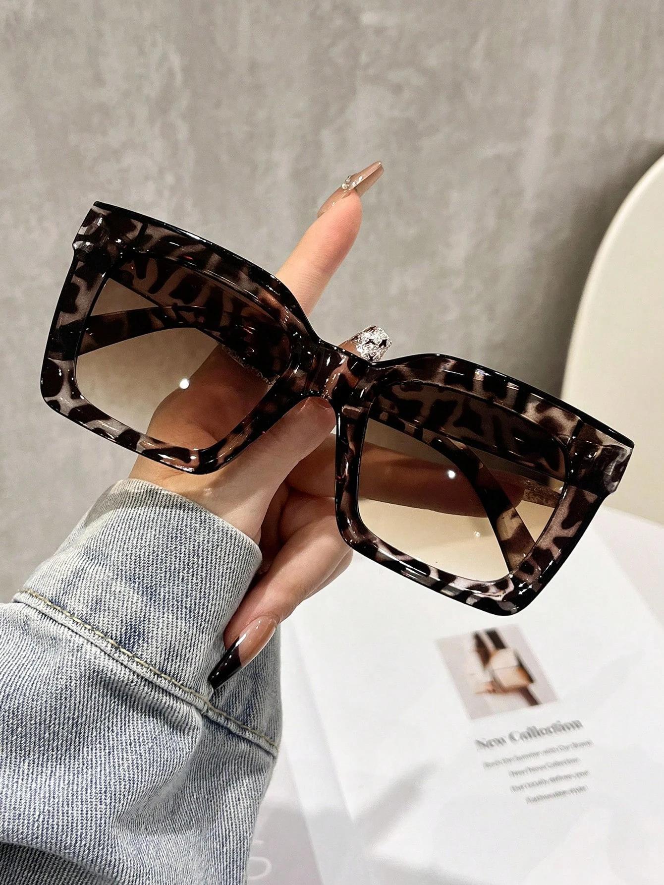 

1/2Pcs Retro High-Quality Square Large-Frame Fashion Glasses, Suitable for Both Men and Women, Ideal for Driving and Daily Wear