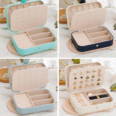 Jewelry Earring Ring Necklace Storage Box Holder Organizer Jewelry Display Portable Travel Jewelry Case Storage Boxes
