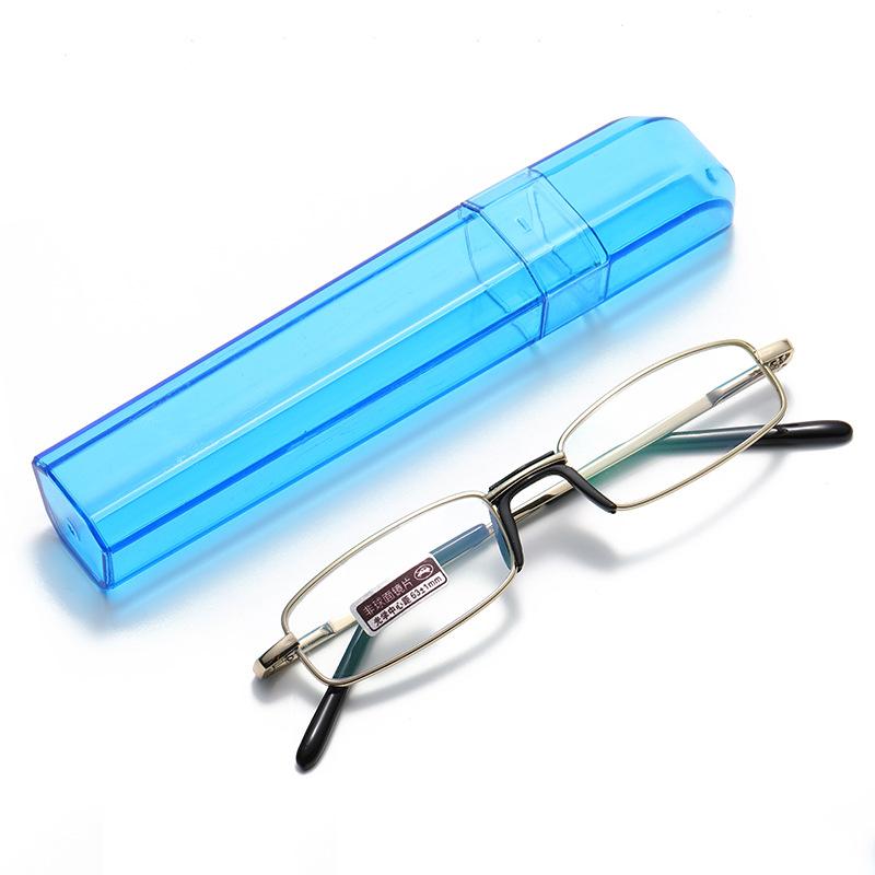 

Shatar New Crystal Glass Reading Glasses Pen Holder Compact Portable Prescription Glasses Glass Lenses High-Grade Anti-Fatigue +4.0