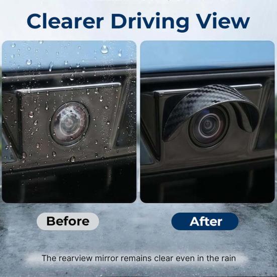 Side View Mirror Protection Backup Camera Rain Cover for Ford Maverick 2022-2026, Rearview Guard Sun Visor Shield, Carbon Fiber Pattern Soft