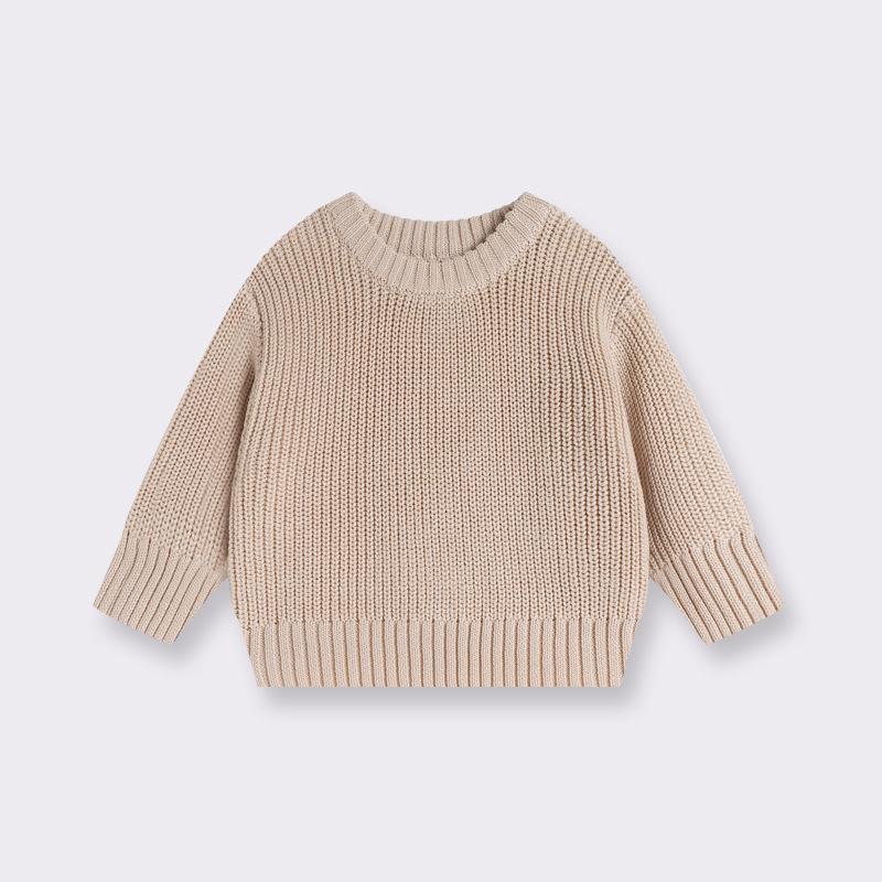 Infant Crew Neck Knit Sweater for Boys & Girls - Toddler Wool Pullover for All Seasons