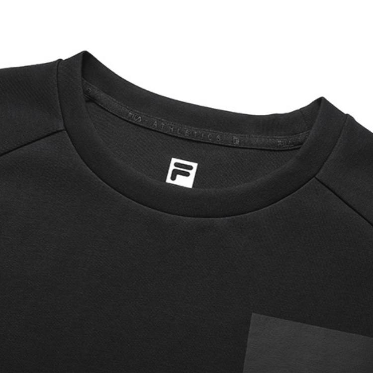 FILA Athletics Printed Crew Neck Sweatshirt Men Tops Deep-Black A11M031222GBK