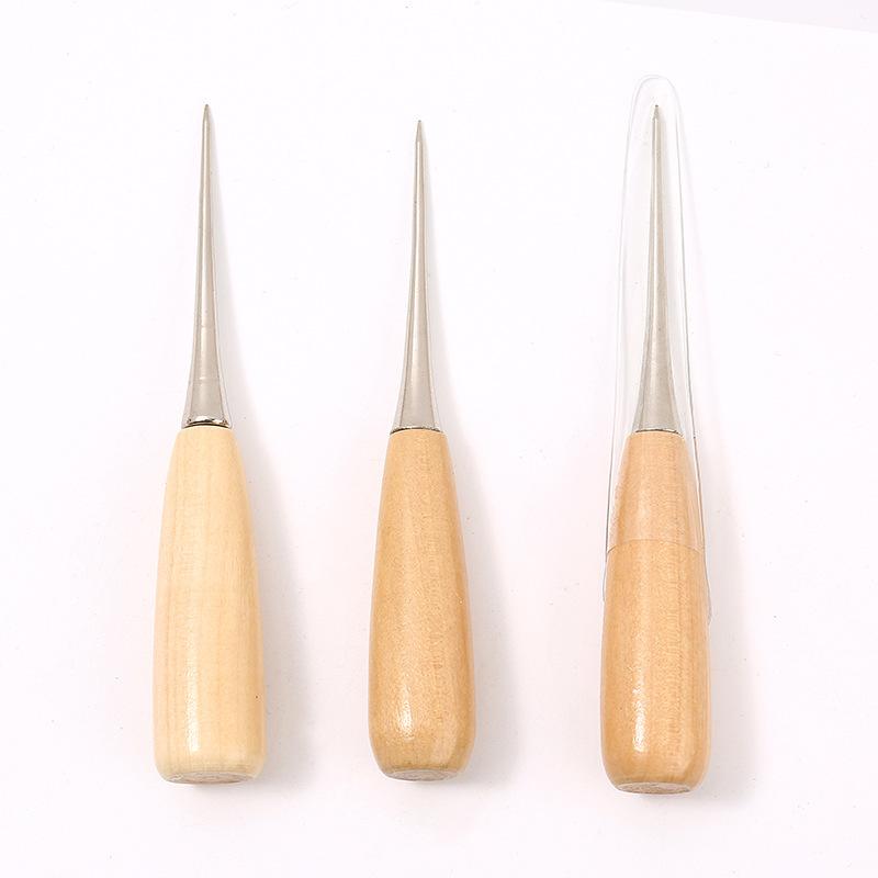 New Arrival Craft Cloth Awl Tool Sewing Hole Punching Wooden Stitching Leather Overstitch Quality
