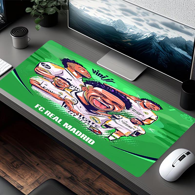 Tappetino per Mouse Stampa Real Madrid, per Tastiera, Tappetino per Laptop PC per Ufficio, Casa, Decorazione Scrivania, Regalo di Compleanno Perfetto per i Giocatori