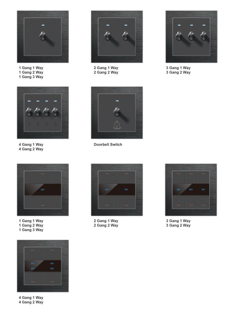 Aluminum Wall Switches and Sockets With USB/Type-C Charging Ports Suitable for Home/Hotel Light Switch and Power Outlets
