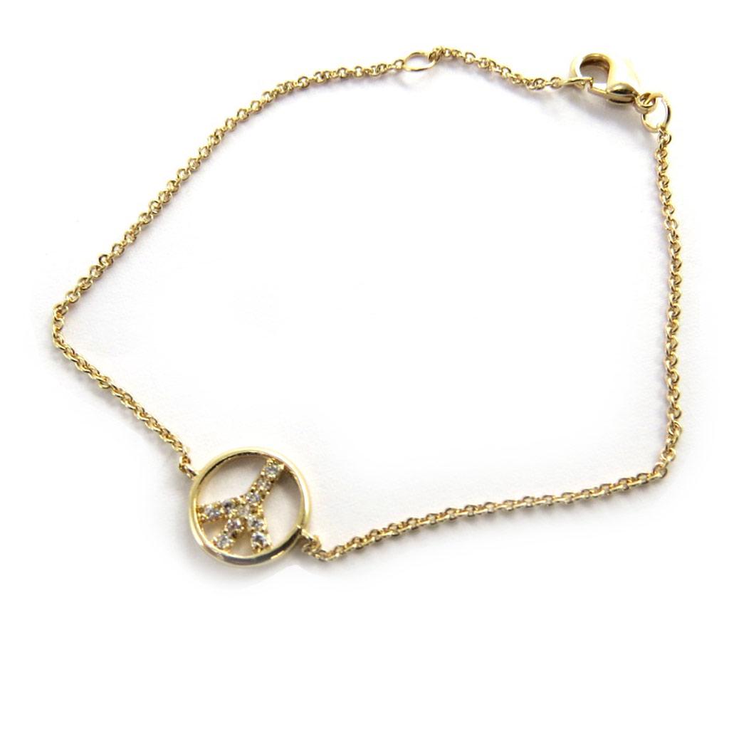 Les Trésors De Lily [M8878] - Gold Plated Bracelet 'Peace' White Gold - 10 Mm