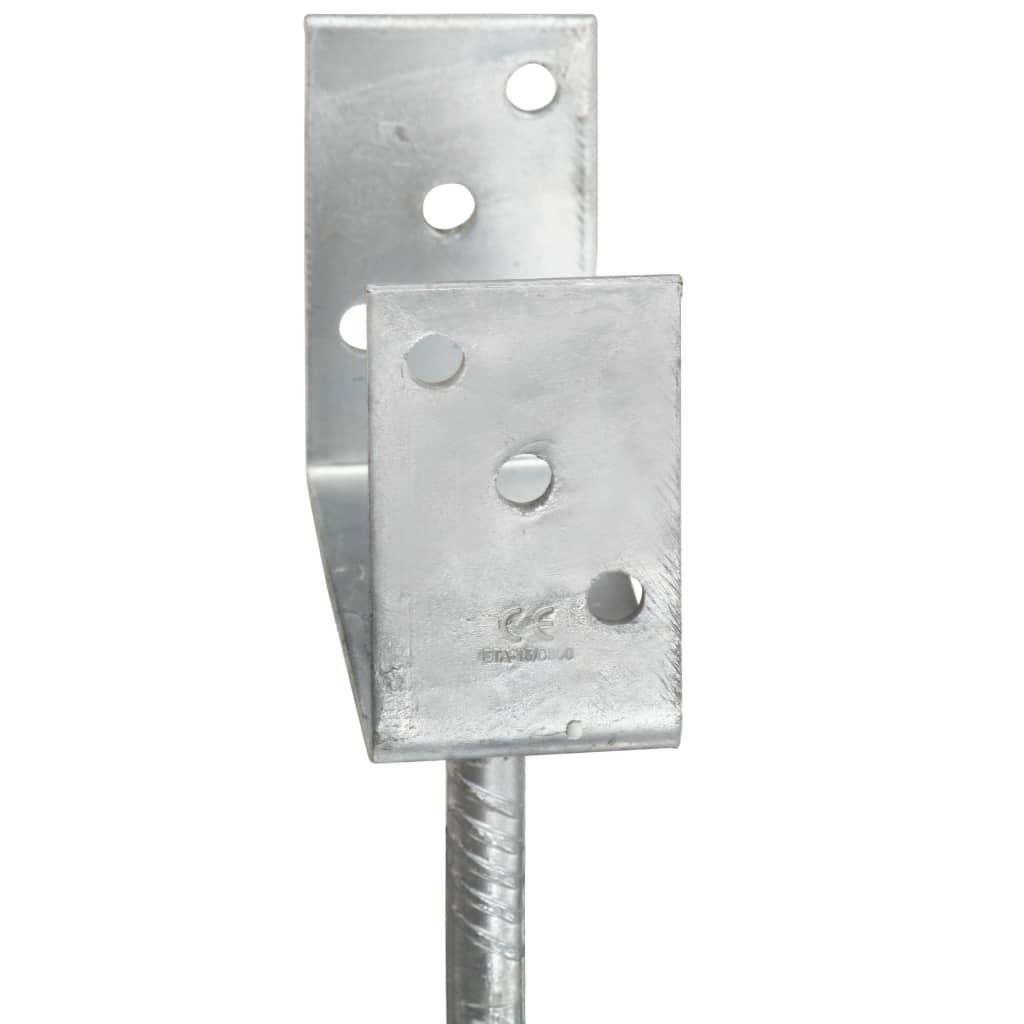Vidaxl Post Anchors, 6 Pcs, Silver, 10 X 6 X 30 Cm, Steel