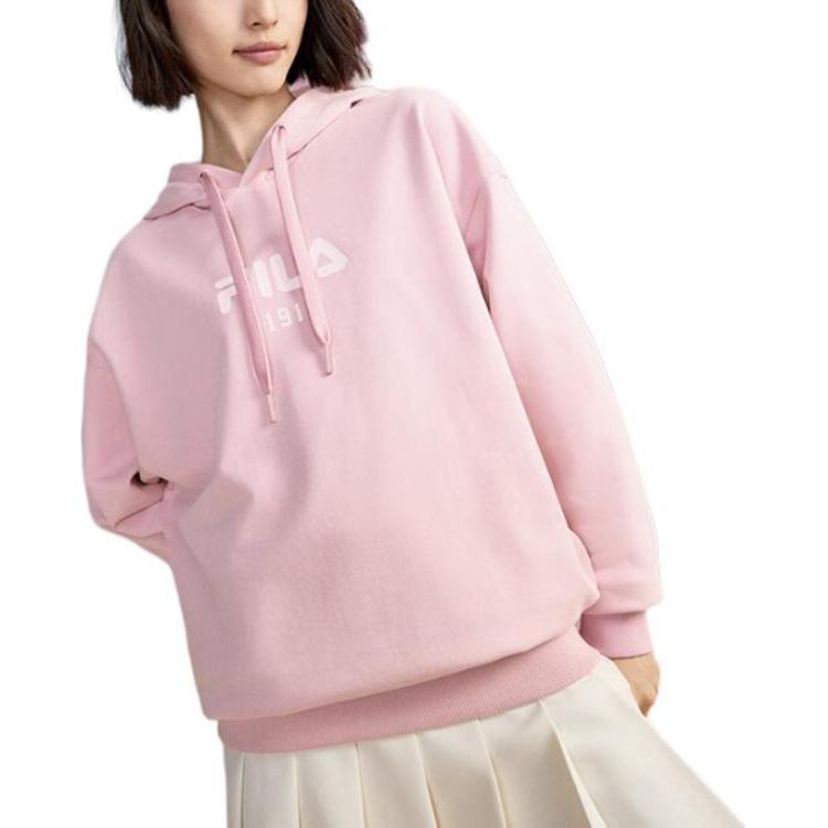 Fila Original Comfortable Soft Loose Knit Long Sleeve Sweatshirt Unisex Sweatshirt Dark-Cherry-Blossom-Pink F51M449202F-PK