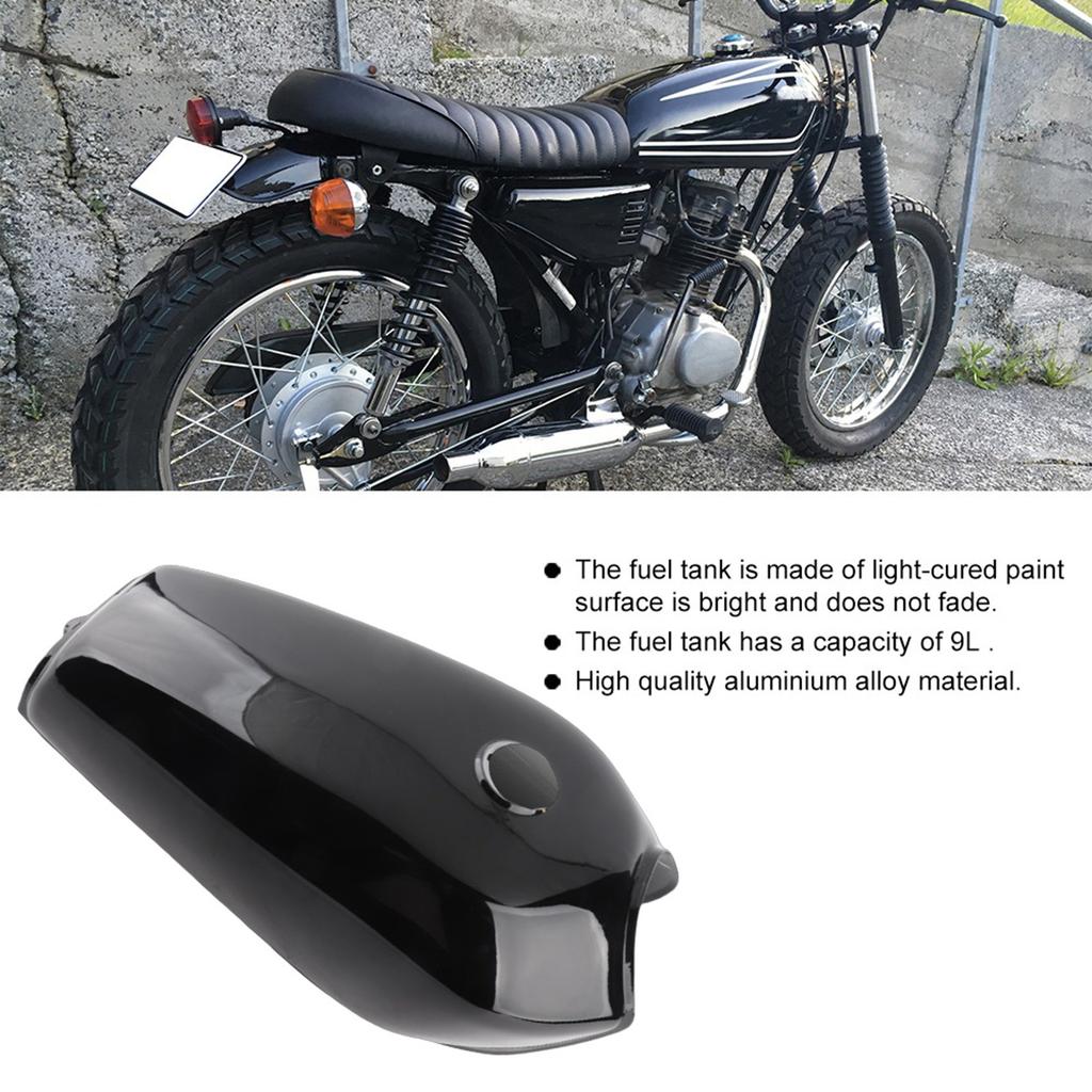 Motorbrandstof met 9L Helder Zwart IJzeren Materiaal Zonder Schroefgaten Geschikt voor CG125
