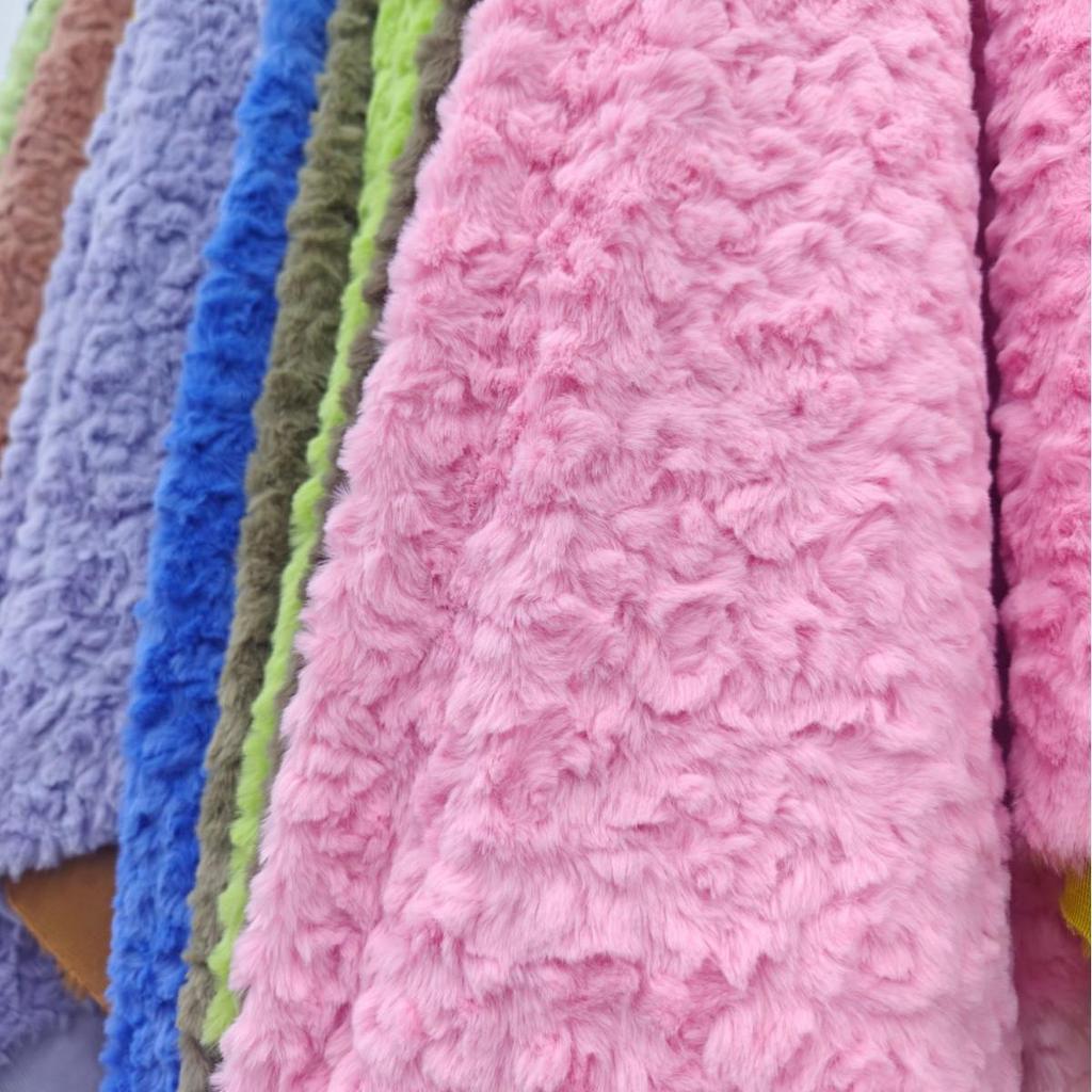 Rabbit Fur Short Plush Fabric for Cushions, Blankets, and Dolls - Plain Color