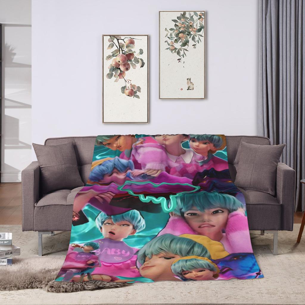 K-KPop Demons Hunters Blanket  Soft Fluffy Plush Throw Blanket For Children Living Room Flannel Bedspread Bed Cover